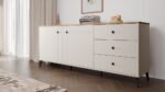 Komoda POINT 2D3S Kaszmir Beż Dąb Castello Szafka 3 Szuflady 2 Drzwi Salon - obrazek 2