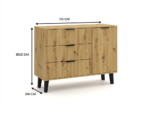Komoda Scandi 1D3S SLIM DĄB ARTISAN - obrazek 2