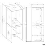 Szafka Łazienkowa na Pralkę i Suszarkę POLA TWIN Regał Słupek DĄB ARTISAN - obrazek 7