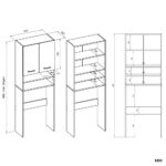 Szafka Łazienkowa na Pralkę POLA DK ANTRACYT BIEL Regał Słupek 180X64X30 - obrazek 7