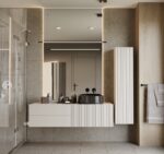 SZAFKA POD UMYWALKĘ TIGO 1D2S KASZMIR 140 CM 2 SZUFLADY RYFLOWANY FRONT WISZĄCA - obrazek 5