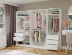Garderoba Modułowa OPENO ZESTAW 260/200 BIAŁA Szuflady Drążki Półki Duża Do Sypialni - obrazek 5