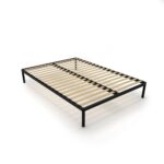 Stelaż Łóżka BED ALU 140x200 Metalowy Drewniane Listwy Nowoczesny CZARNY - obrazek 6