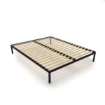 Stelaż Łóżka BED ALU 160x200 Metalowy Drewniane Listwy Nowoczesny CZARNY - obrazek 6