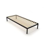 Stelaż Łóżka BED ALU 80x200 Metalowy Drewniane Listwy Nowoczesny CZARNY