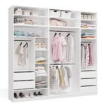 Garderoba Modułowa OPENO ZESTAW 260/250 BIAŁA Szuflady Drążki Półki Duża Do Sypialni