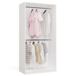 Garderoba Szafa OPENO 2W BIAŁA Modułowa Regał Z 2 Drążkami Do Sypialni