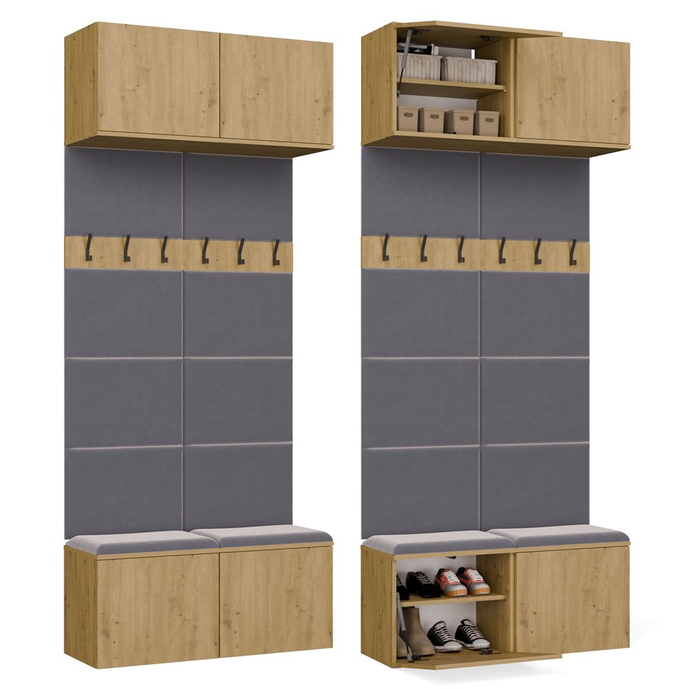 MINIATURKA12 Garderoba Podwójny Wieszak HAGA II/2W DĄB ARTISAN - obrazek 1