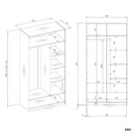 Garderoba Szafa OPENO 1W6P BIAŁA Modułowa Regał z Drążkiem Półki Sypialnia - obrazek 6