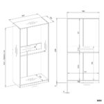 Garderoba Szafa OPENO 2W BIAŁA Modułowa Regał Z 2 Drążkami Do Sypialni - obrazek 6