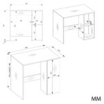 Szafka Na Pralkę Łazienkowa Z Szafką Z Drzwiami POLA NP 1D BIEL 2 Półki - obrazek 6