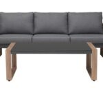 Zestaw Mebli Ogrodowych DUISBURG Sofa Fotel Stolik ANTRACYT / BRĄZOWY