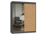 Szafa IGA 160 A/B ANTRACYT ARTISAN 1 x Lustro Do Sypialni Przedpokoju
