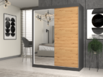 Szafa IGA 160 A/B ANTRACYT ARTISAN 1 x Lustro Do Sypialni Przedpokoju - obrazek 2