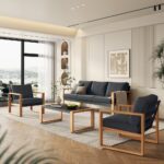 Zestaw Mebli Ogrodowych DUISBURG Sofa Fotel Stolik ANTRACYT / BRĄZOWY - obrazek 6