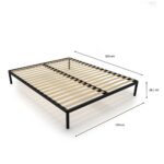 Stelaż Łóżka BED ALU 160x200 Metalowy Drewniane Listwy Nowoczesny CZARNY - obrazek 5