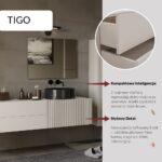 SZAFKA POD UMYWALKĘ TIGO 1D2S KASZMIR 140 CM 2 SZUFLADY RYFLOWANY FRONT WISZĄCA - obrazek 7