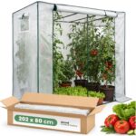 Szklarnia ogrodowa foliowa domek 1 drzwi 2 okna Biała 202x80x170 cm - obrazek 3