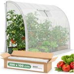 Szklarnia ogrodowa foliowa przyścienna 1 drzwi 1 okno Biała 100x200x210 cm