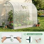 Szklarnia ogrodowa foliowa przyścienna 1 drzwi 1 okno Biała 100x200x210 cm - obrazek 2