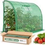 Szklarnia ogrodowa foliowa przyścienna 1 drzwi 1 okno Zielona 100x200x210 cm