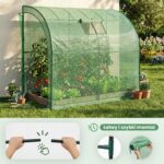 Szklarnia ogrodowa foliowa przyścienna 1 drzwi 1 okno Zielona 100x200x210 cm - obrazek 2