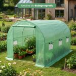 Szklarnia ogrodowa foliowa tunel 1 drzwi 6 okien Zielona 200x300x200 cm