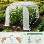 Szklarnia ogrodowa foliowa tunel z rolowanymi ścianami 1 drzwi 6 okien Biała 200x300x200 cm - obrazek 2