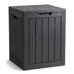 Skrzynia ogrodowa wodoszczelna pojemność 113 litrów Czarna