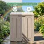 Skrzynia ogrodowa wodoszczelna pojemność 113 litrów Szara - obrazek 2