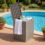 Skrzynia ogrodowa wodoszczelna pojemność 113 litrów Szara - obrazek 3