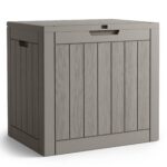 Skrzynia ogrodowa wodoszczelna pojemność 117 litrów Szara