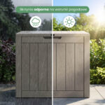Skrzynia ogrodowa wodoszczelna pojemność 117 litrów Szara - obrazek 2