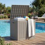 Skrzynia ogrodowa wodoszczelna pojemność 117 litrów Szara - obrazek 3