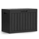 Skrzynia ogrodowa wodoszczelna pojemność 170 litrów Czarna