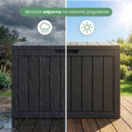 Skrzynia ogrodowa wodoszczelna pojemność 170 litrów Czarna - obrazek 2