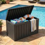 Skrzynia ogrodowa wodoszczelna pojemność 170 litrów Czarna - obrazek 3