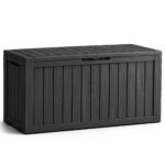 Skrzynia ogrodowa wodoszczelna pojemność 272 litry Czarna