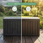 Skrzynia ogrodowa wodoszczelna pojemność 272 litry Czarna - obrazek 2