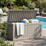Skrzynia ogrodowa wodoszczelna pojemność 272 litry Szara - obrazek 3