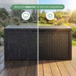 Skrzynia ogrodowa wodoszczelna pojemność 340 litrów Czarna - obrazek 2