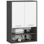 SZAFKA WISZĄCA FIN H934 W64 2D 1P GRAFIT SZARY/BIAŁA