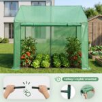 Szklarnia ogrodowa foliowa domek 1 drzwi 2 okna Zielona 200x140x200 cm - obrazek 2