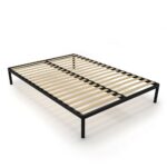 Stelaż Łóżka BED ALU 140x200 Metalowy Drewniane Listwy Nowoczesny CZARNY