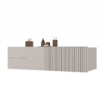 SZAFKA POD UMYWALKĘ TIGO 1D2S KASZMIR 140 CM 2 SZUFLADY RYFLOWANY FRONT WISZĄCA