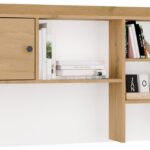 Nadstawka do Biurka 120 cm DĄB ARTISAN 1 Drzwi Regał Na Książki Dokumenty