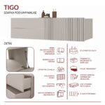 SZAFKA POD UMYWALKĘ TIGO 1D2S KASZMIR 140 CM 2 SZUFLADY RYFLOWANY FRONT WISZĄCA - obrazek 6