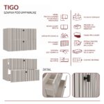 SZAFKA POD UMYWALKĘ TIGO 80 2S KASZMIR 2 SZUFLADY RYFLOWANY FRONT WISZĄCA - obrazek 7