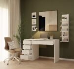 Biurko ARTO BIAŁE 120 CM 5 Szuflad Szafka Nowoczesne Do Pracy Domu Biura - obrazek 3