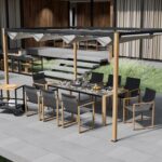 Zestaw Mebli Ogrodowych Jadalnianych DUISBURG dla 8 Osób Stół i 8 Foteli ANTRACYT / BRĄZOWY - obrazek 4